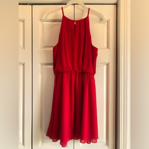 By & By red dress with thin straps and elastic waist, Xl - Picture 2 of 13